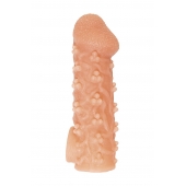 Телесная закрытая насадка с пучками шишечек Cock Sleeve Size M - 15,6 см. - KOKOS - в Комсомольске-на-Амуре купить с доставкой
