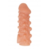 Телесная закрытая насадка с шариками Cock Sleeve Size S - 13,8 см. - KOKOS - в Комсомольске-на-Амуре купить с доставкой