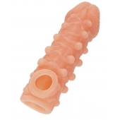 Телесная закрытая насадка с шариками Cock Sleeve Size S - 13,8 см. - KOKOS - в Комсомольске-на-Амуре купить с доставкой