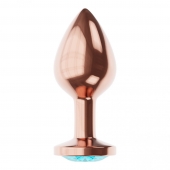 Пробка цвета розового золота с малиновым кристаллом Diamond Topaz Shine L - 8,3 см. - Lola Games - купить с доставкой в Комсомольске-на-Амуре
