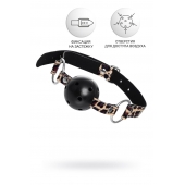 Черный кляп-шар на леопардовых ремешках Anonymo - ToyFa - купить с доставкой в Комсомольске-на-Амуре