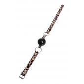 Черный кляп-шар на леопардовых ремешках Anonymo - ToyFa - купить с доставкой в Комсомольске-на-Амуре