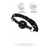 Черный кляп-шар на кожаных ремешках Anonymo - ToyFa - купить с доставкой в Комсомольске-на-Амуре