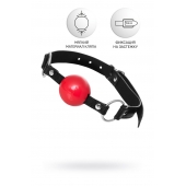 Красный кляп-шар на черных ремешках Anonymo - ToyFa - купить с доставкой в Комсомольске-на-Амуре