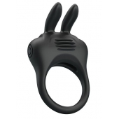 Черное эрекционное кольцо с вибрацией Davion - Baile - в Комсомольске-на-Амуре купить с доставкой