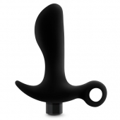 Черный анальный вибратор Silicone Vibrating Prostate Massager 01 - 10,8 см. - Blush Novelties - в Комсомольске-на-Амуре купить с доставкой