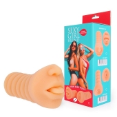 Телесный мастурбатор-ротик с высунутым язычком - Bior toys - в Комсомольске-на-Амуре купить с доставкой