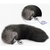 Серебристая анальная пробка с хвостом - Sitabella в Комсомольске-на-Амуре Серебристая анальная пробка с хвостом - Sitabella