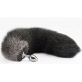 Серебристая анальная пробка с хвостом - Sitabella в Комсомольске-на-Амуре Серебристая анальная пробка с хвостом - Sitabella