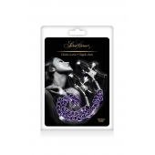 Зажимы для сосков с фиолетовой цепочкой Sweet Caress Nipple Chain - Sweet Caress - купить с доставкой в Комсомольске-на-Амуре