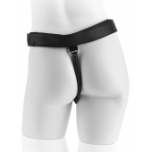 Страпон с телесной насадкой 7  Uncut with Strap on Harness - 18 см. - Pipedream - купить с доставкой в Комсомольске-на-Амуре