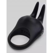 Черное эрекционное виброкольцо Sensation Rechargeable Vibrating Rabbit Love Ring - Fifty Shades of Grey - в Комсомольске-на-Амуре купить с доставкой