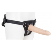 Пустотелый страпон Harness CLASSIC с бандажом - 19,5 см. - LOVETOY (А-Полимер) - купить с доставкой в Комсомольске-на-Амуре