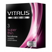 Ультратонкие презервативы VITALIS PREMIUM super thin - 3 шт. - Vitalis - купить с доставкой в Комсомольске-на-Амуре