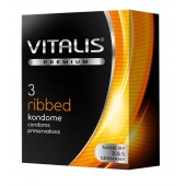 Ребристые презервативы VITALIS PREMIUM ribbed - 3 шт. - Vitalis - купить с доставкой в Комсомольске-на-Амуре