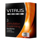 Презервативы VITALIS PREMIUM stimulation   warming с согревающим эффектом - 3 шт. - Vitalis - купить с доставкой в Комсомольске-на-Амуре