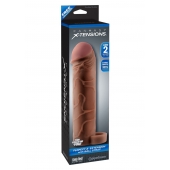 Коричневая насадка с кольцом Perfect 2 Extension with Ball Strap - 19 см. - Pipedream - в Комсомольске-на-Амуре купить с доставкой
