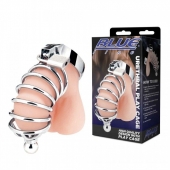Серебристая клетка для члена Urethral Play Cage - BlueLine - купить с доставкой в Комсомольске-на-Амуре