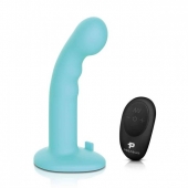 Голубая изогнутая насадка 6in Remote Control Ripple P-Spot G-Spot на черных трусиках - 16 см. - Pegasus - купить с доставкой в Комсомольске-на-Амуре