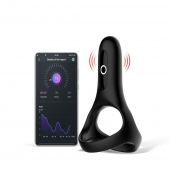 Черное виброкольцо Magic Motion Rise с подхватом мошонки - Magic Motion - в Комсомольске-на-Амуре купить с доставкой