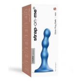 Голубая насадка Strap-On-Me Dildo Plug Balls size S - Strap-on-me - купить с доставкой в Комсомольске-на-Амуре