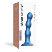 Голубая насадка Strap-On-Me Dildo Plug Balls size L - Strap-on-me - купить с доставкой в Комсомольске-на-Амуре