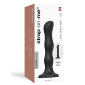 Черная насадка Strap-On-Me Dildo Geisha Balls size M - Strap-on-me - купить с доставкой в Комсомольске-на-Амуре