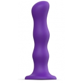 Фиолетовая насадка Strap-On-Me Dildo Geisha Balls size M - Strap-on-me - купить с доставкой в Комсомольске-на-Амуре