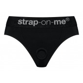 Черные трусики для насадок Heroine Lingerie Harness - size M - Strap-on-me - купить с доставкой в Комсомольске-на-Амуре
