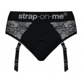 Черные трусики для насадок Diva Lingerie Harness - size M - Strap-on-me - купить с доставкой в Комсомольске-на-Амуре
