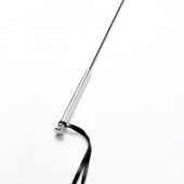 Черный кожаный стек с гладкой ручкой - 55 см. - Crazy Handmade - купить с доставкой в Комсомольске-на-Амуре