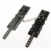 Узорчатые кожаные оковы с регулируемыми ремешками - Crazy Handmade - купить с доставкой в Комсомольске-на-Амуре