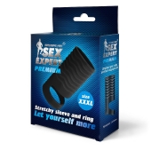 Черная открытая насадка на пенис с кольцом для мошонки XXXL-size - 9,9 см. - Sex Expert - в Комсомольске-на-Амуре купить с доставкой
