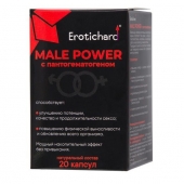 Капсулы для мужчин Erotichard male power с пантогематогеном - 20 капсул (0,370 гр.) - Erotic Hard - купить с доставкой в Комсомольске-на-Амуре