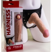 Страпон Harness из двух предметов: регулируемые трусики и насадка-фаллос - 17,5 см. - LOVETOY (А-Полимер) - купить с доставкой в Комсомольске-на-Амуре