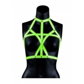 Портупея Bra Harness с неоновым эффектом - размер L-XL - Shots Media BV - купить с доставкой в Комсомольске-на-Амуре