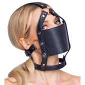 Черный намордник с кляпом-шаром Head Harness With A Gag - Orion - купить с доставкой в Комсомольске-на-Амуре