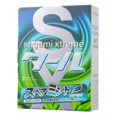 Презервативы Sagami Xtreme Mint с ароматом мяты - 3 шт. - Sagami - купить с доставкой в Комсомольске-на-Амуре