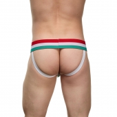 Мужские белые трусы-джоки с резинкой в цветную полоску - La Blinque купить с доставкой Мужские белые трусы-джоки с резинкой в цветную полоску - La Blinque купить с доставкой