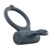 Серое перезаряжаемое эрекционное кольцо с вибрацией Power Clit - Dorcel - в Комсомольске-на-Амуре купить с доставкой