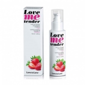 Съедобное согревающее массажное масло Love Me Tender Strawberry с ароматом клубники - 100 мл. - Love to Love - купить с доставкой в Комсомольске-на-Амуре