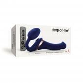 Синий безремневой страпон Multi Orgasm Size S с клиторальной стимуляцией - Strap-on-me - купить с доставкой в Комсомольске-на-Амуре