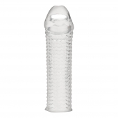 Текстурированная насадка на пенис Clear Textured Penis Enhancing Sleeve Extension - 16,5 см. - BlueLine - в Комсомольске-на-Амуре купить с доставкой