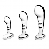 Набор из 3 стальных стимуляторов простаты Stainless Steel P-spot Training Set - b-Vibe - в Комсомольске-на-Амуре купить с доставкой