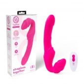 Розовый безремневой страпон на радиоуправлении Strapless Together - 22 см. - Together Toy - купить с доставкой в Комсомольске-на-Амуре