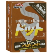 Презервативы Sagami Xtreme FEEL UP с точечной текстурой и линиями прилегания - 3 шт. - Sagami - купить с доставкой в Комсомольске-на-Амуре
