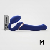 Синий безремневой страпон Multi Orgasm Size M с клиторальной стимуляцией - Strap-on-me - купить с доставкой в Комсомольске-на-Амуре