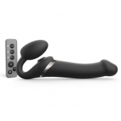 Черный безремневой страпон Multi Orgasm Size L с клиторальной стимуляцией - Strap-on-me - купить с доставкой в Комсомольске-на-Амуре