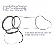 Набор из трех черных эрекционных колец Silicone 3-Ring Stamina Set - Pipedream - в Комсомольске-на-Амуре купить с доставкой