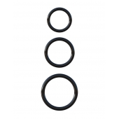 Набор из трех черных эрекционных колец Silicone 3-Ring Stamina Set - Pipedream - в Комсомольске-на-Амуре купить с доставкой